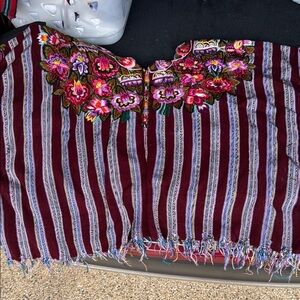 Embroidered Striped Skirt - Multicolor